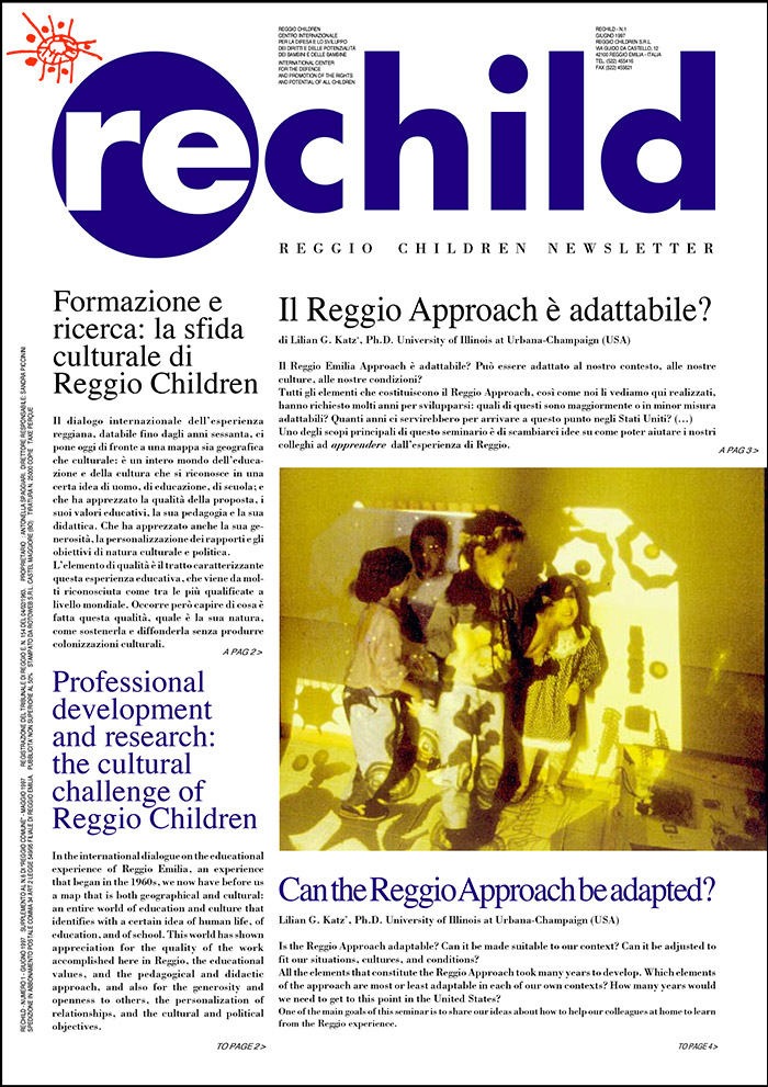 Professional Development And Research The Cultural Challenge Of Reggio Children Reggio Children